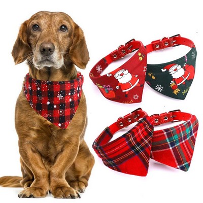 Christmas Dog Bandanas Holiday Scarf