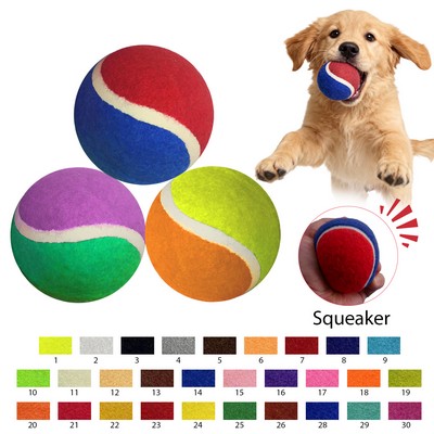 2.5"D Pet Toy Fido's Dog Fetching Two-colored Tennis Ball with Squeaky