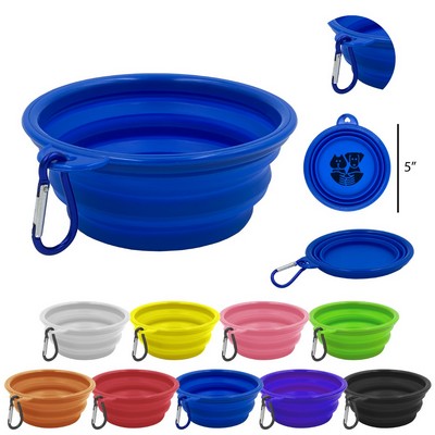 12 oz Collapsible Silicone Dog Bowl with Carabiner